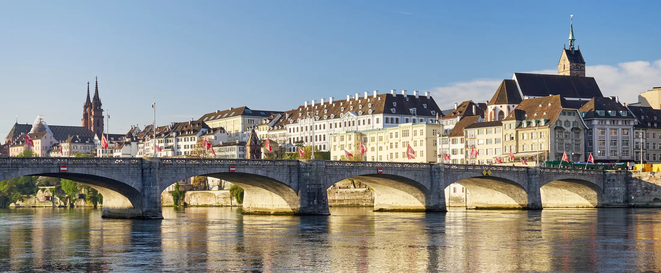 Basel with the Middle Bridge over the Rhine and the Minster